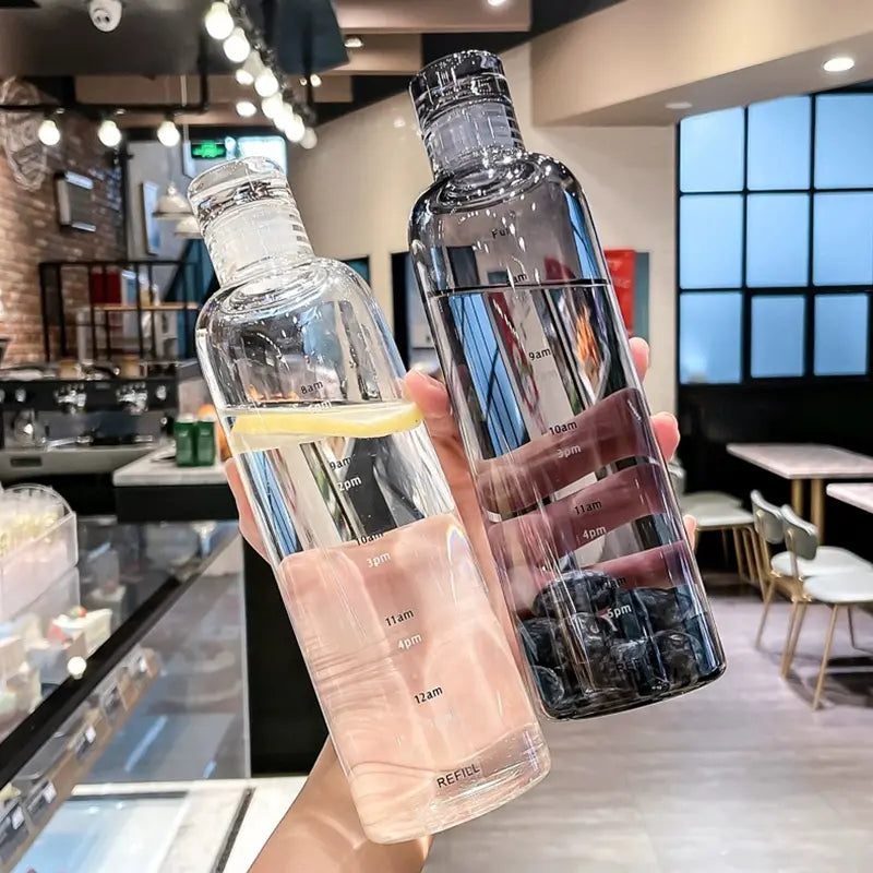 Aesthetic Transparent Plastic Water Bottle (500ml)