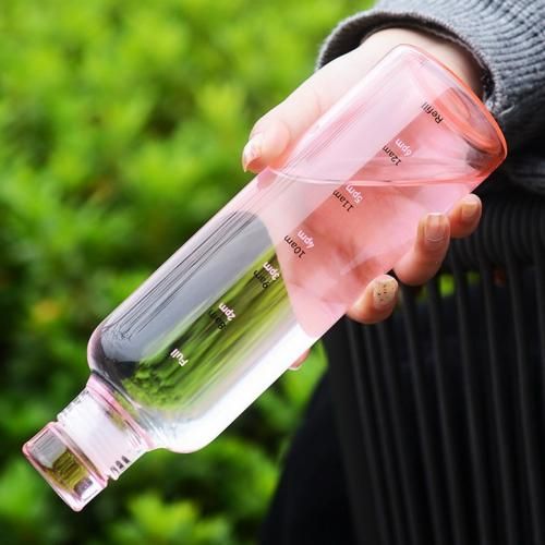 Aesthetic Transparent Plastic Water Bottle (500ml)
