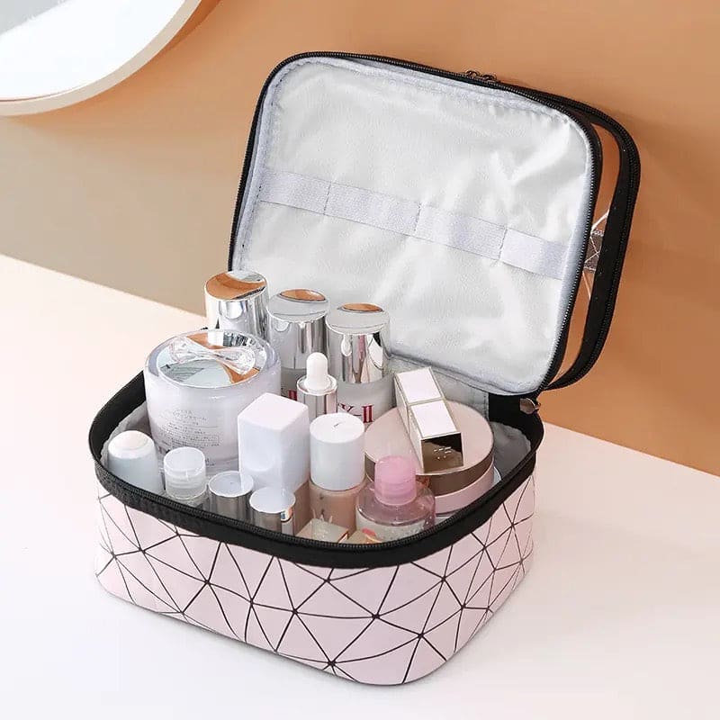 2 Section Transparent Cosmetic Pouch