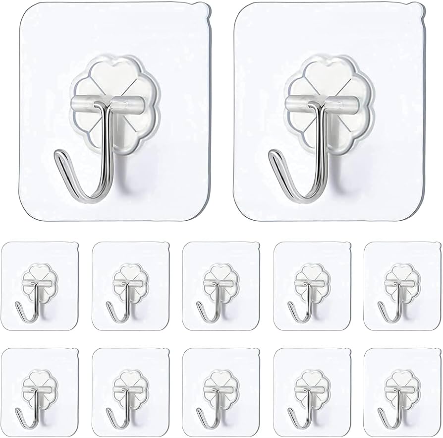10Pcs Self Adhesive Wall Hooks Multipurpose Hanging Hooks For Home