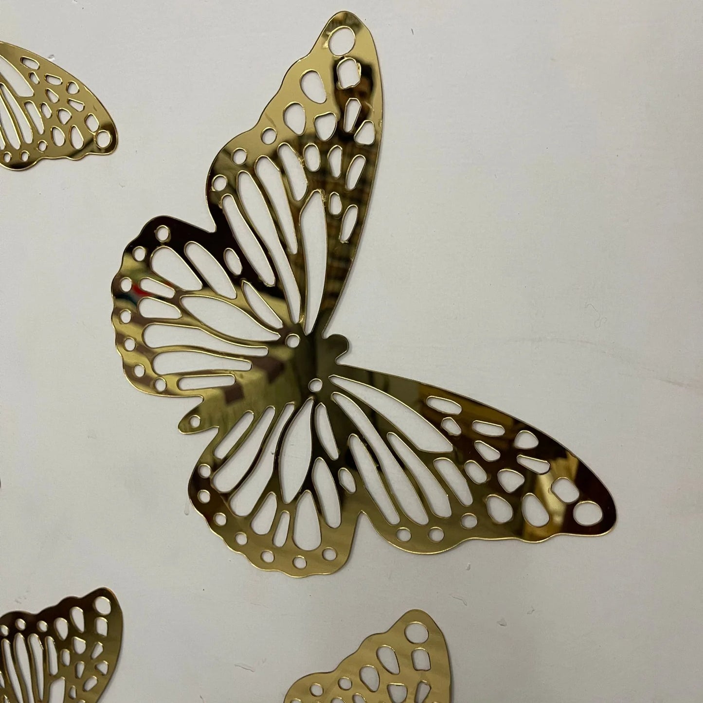 6 Pcs Golden Flare Butterfly Mirrors Set