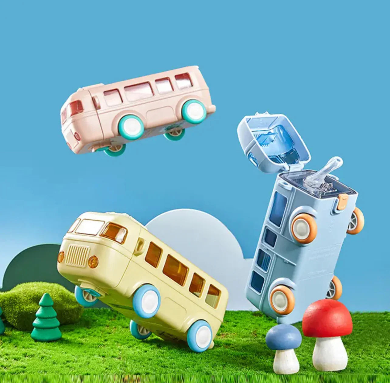Bus Character Water Bottle