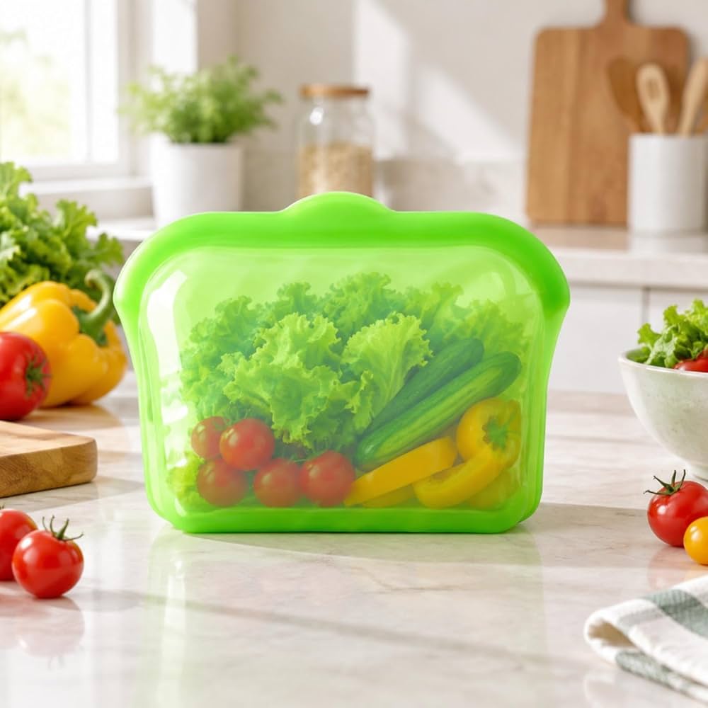 Multi Purpose Silicone Food Saver Bag Reusable Kitchen Storage 1000ML