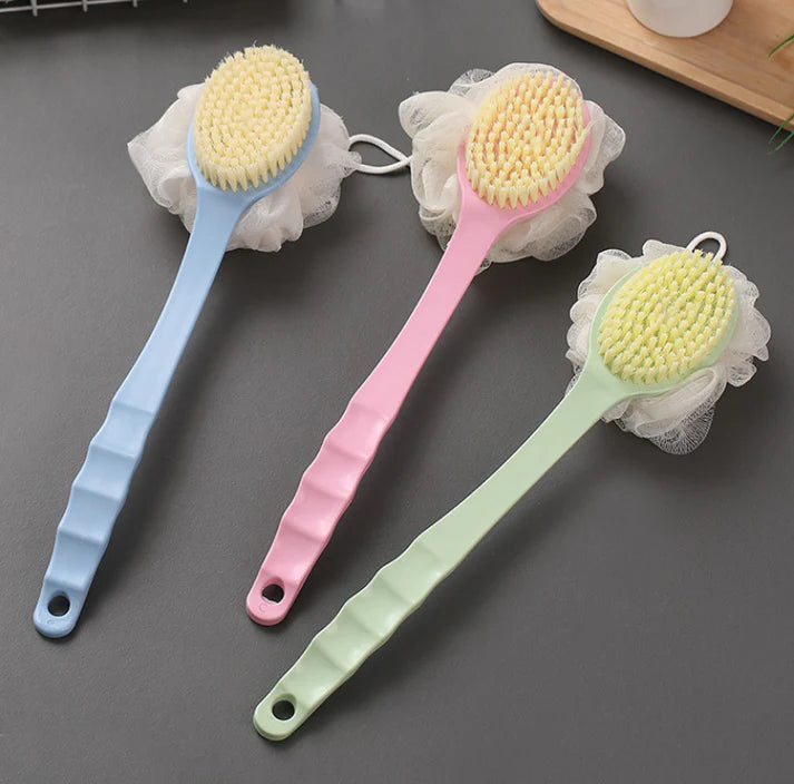 Dual-Sided Loofah Brush – Handle For Easy Use