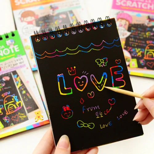 Mini Rainbow Scratch Art Pad Creative Drawing Paper For Kids