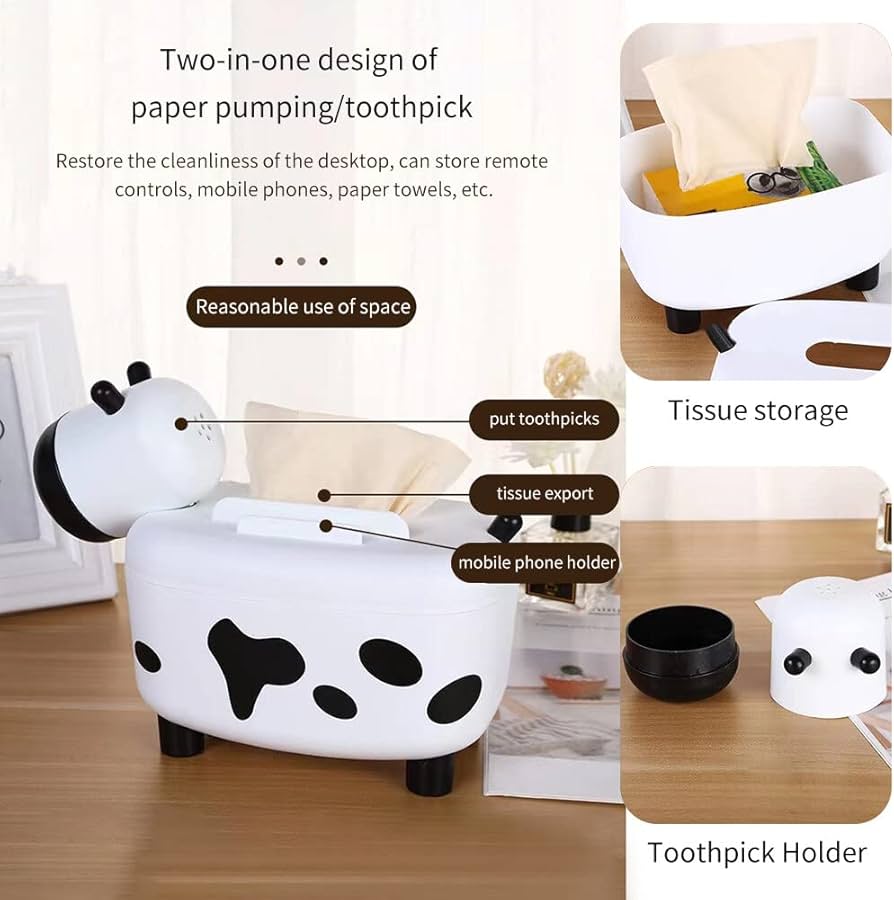 Modern Dual-Use Tissue and Toothpick Storage Box