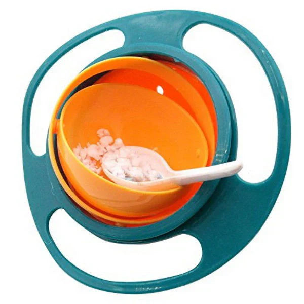 Universal Spill-Proof Gyro Bowl for Home and Travel