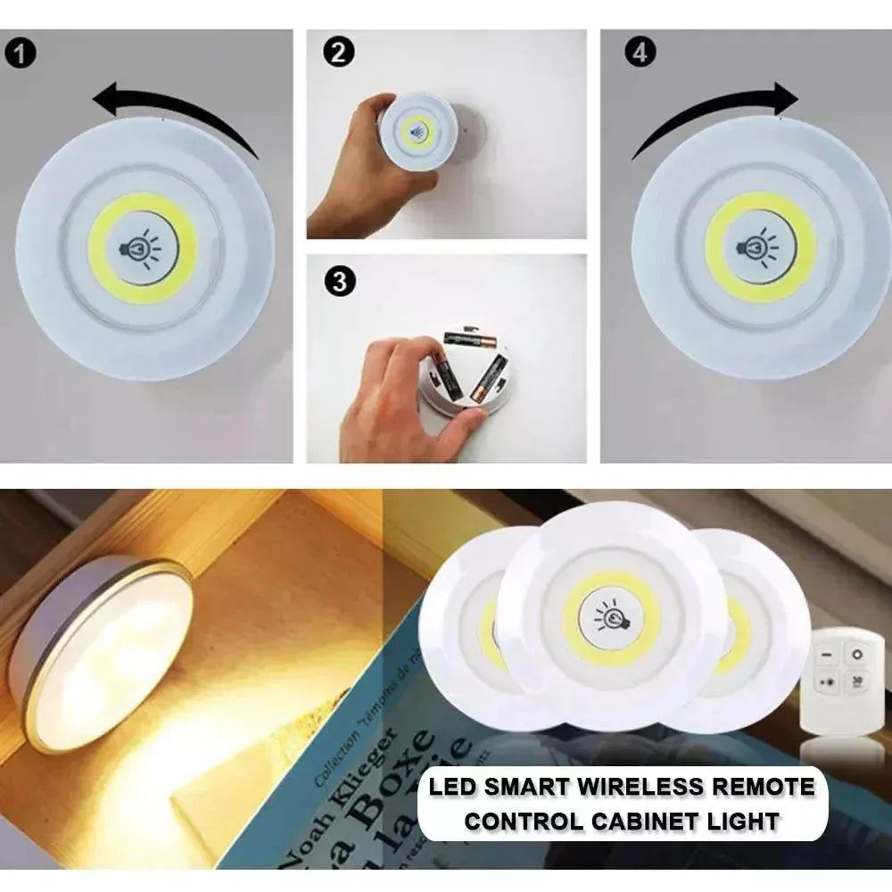 Wireless LED Lights Set – 3 Pack Closet Lights with Remote Control