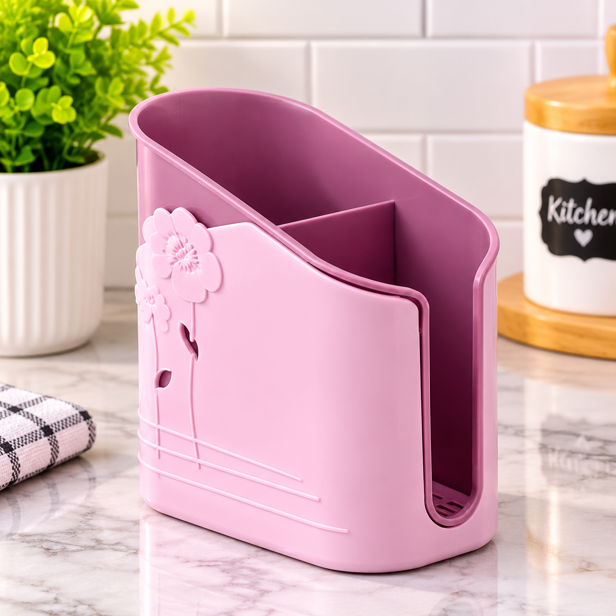 Plastic Cutlery Stand Multipurpose Spoon & Fork Holder