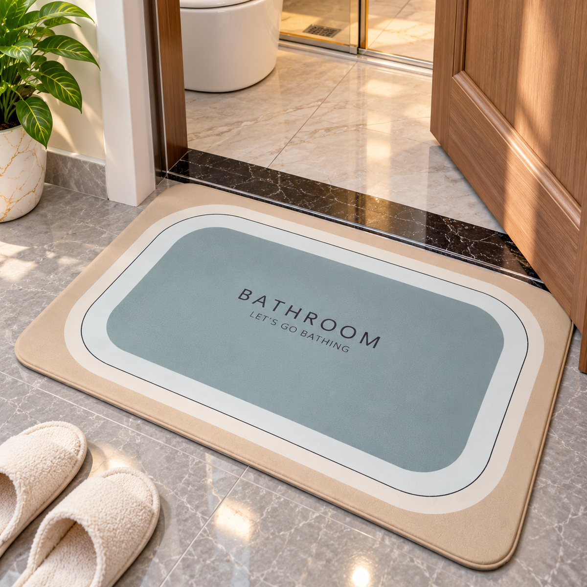 Bathroom Door Mat Elegant Modern Bath Floor Mat (22x15Inch)