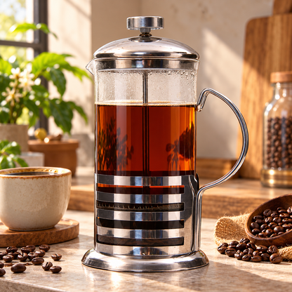 1. 600ml Glass Coffee Plunger – Manual Tea & Coffee Maker