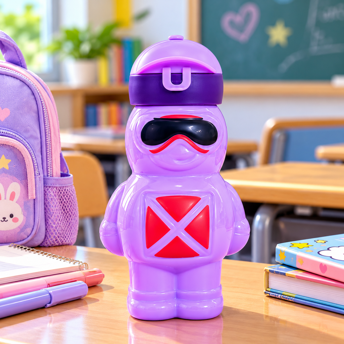 1. Astronaut Cartoon Water Bottle – 750ml Kids School Bottle