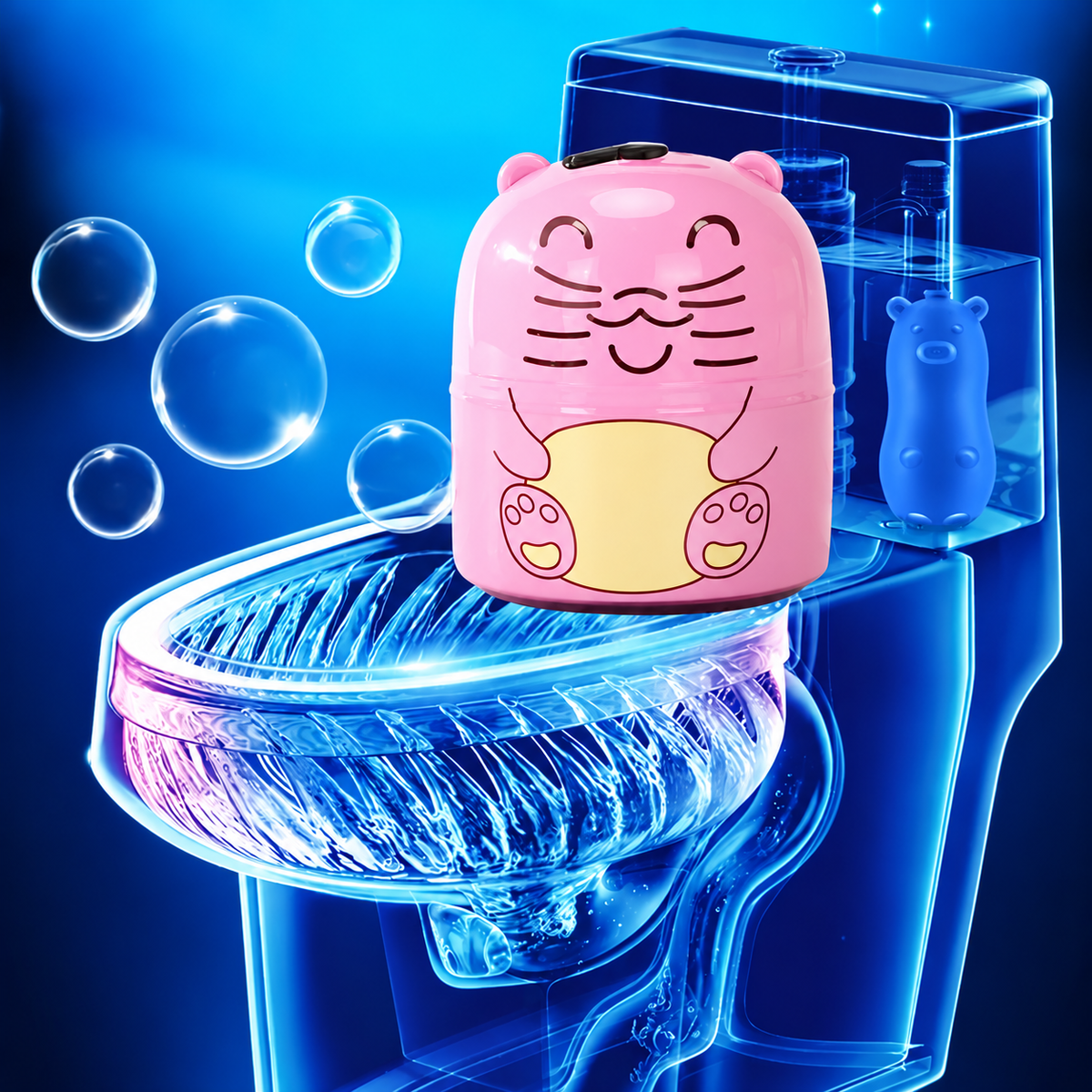 1. Cartoon Cat Toilet Brush – Practical Bathroom Cleaning Tool
