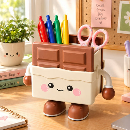 1. Chocolate Bar Pen & Pencil Holder – Fun Desk Decor Organizer