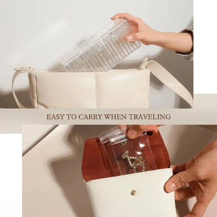 1. Clear Jewelry Storage Box with 20 Pouches – Vanity Organizer