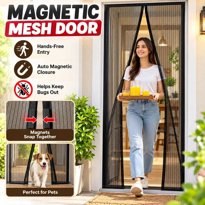 Magic Mesh Door Screen Magnetic Insect Protection Net