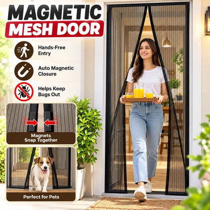 Magic Mesh Door Screen Magnetic Insect Protection Net