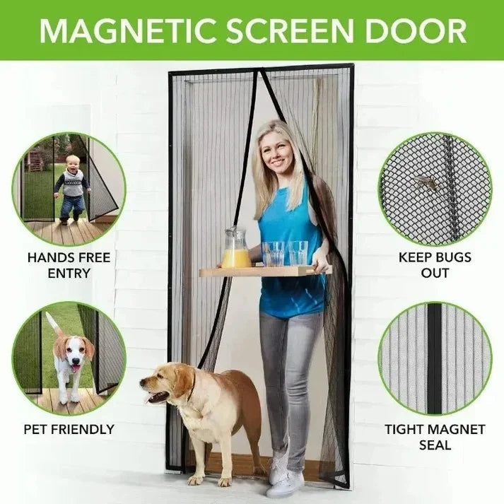 Magic Mesh Door Screen Magnetic Insect Protection Net