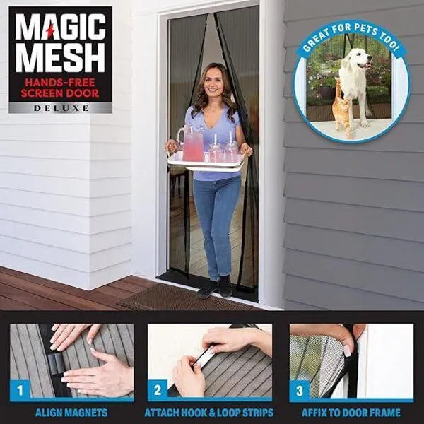 Magic Mesh Door Screen Magnetic Insect Protection Net