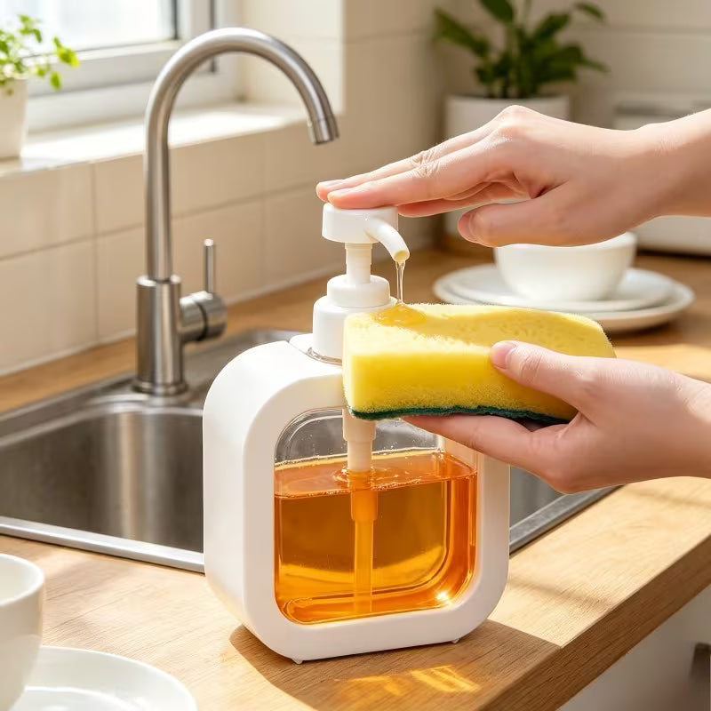 1. Modern Transparent Soap Dispenser – Reusable Pump Bottle