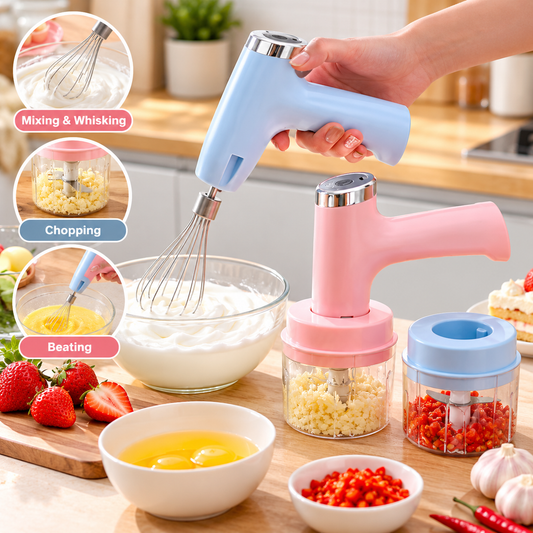 1. Portable 3-in-1 Electric Food Blender & Egg Whisk