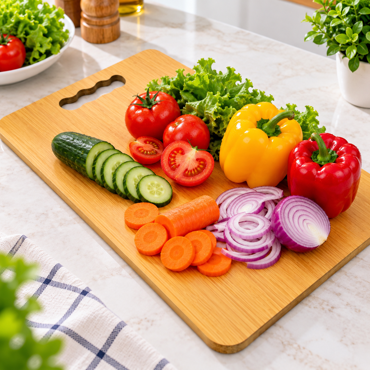1. Rectangular Fruit Cutting Board – Practical Kitchen Prep Board