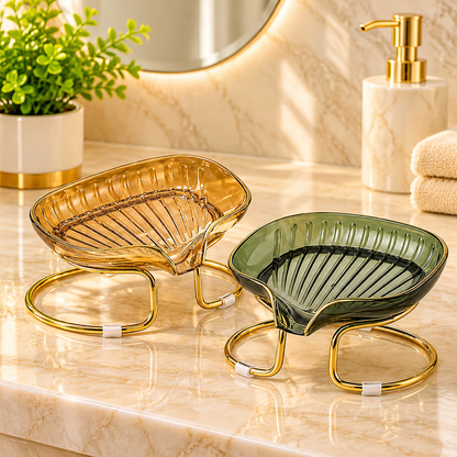 1. Stylish Soap Tray with Metal Stand – Bathroom & Washroom Organizer