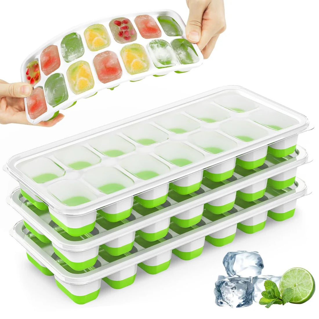 Easy Pop Ice Tray – 14 Slot With Silicone Base