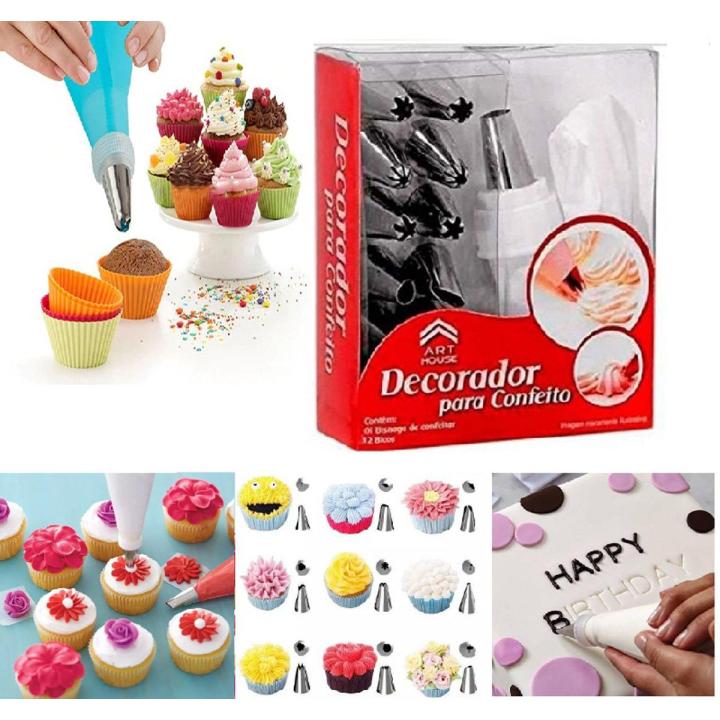 15-Piece Frosting Piping Kit for Cake and Cupcake Decoration
