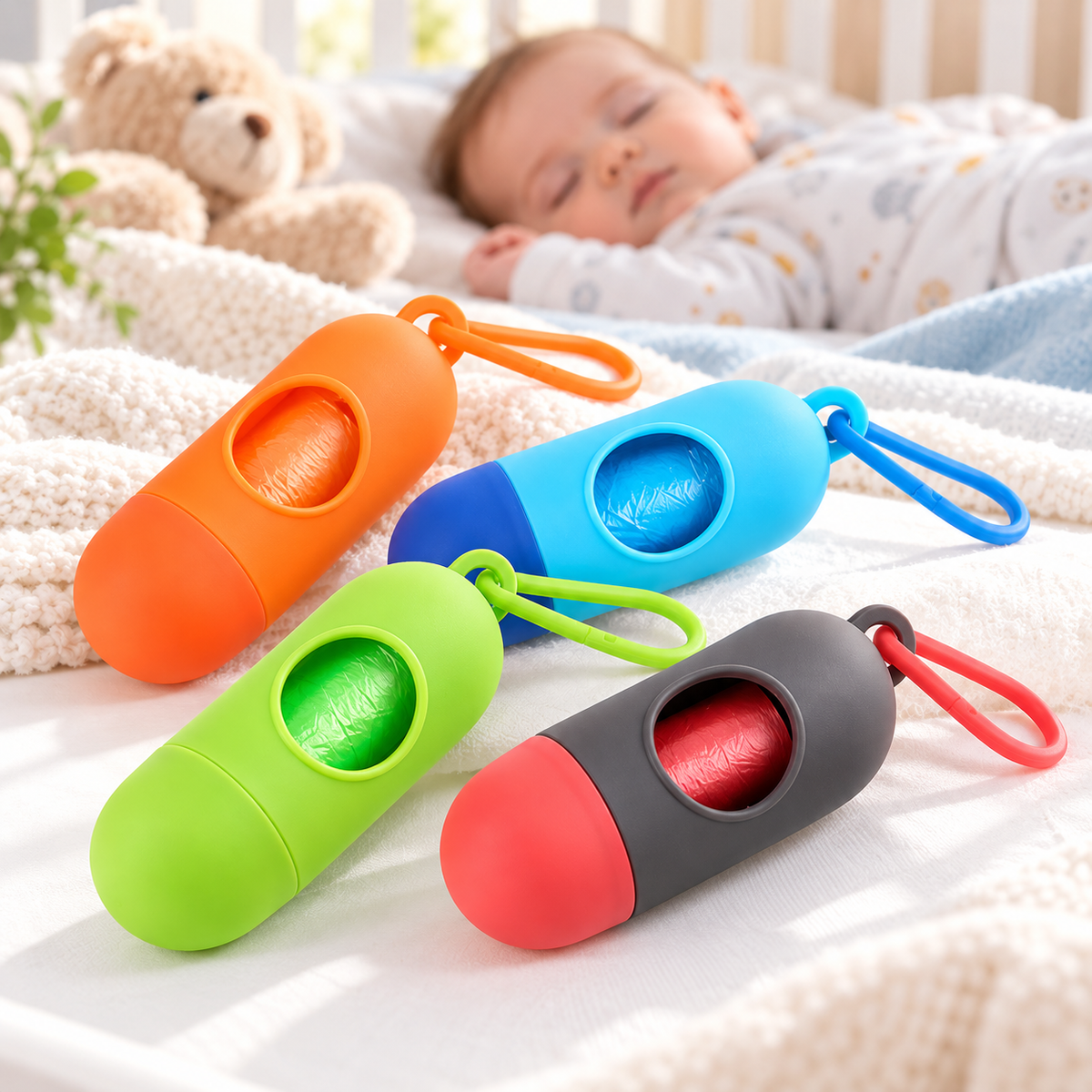 15Pcs Baby Diaper Disposal Bags – Portable Waste Bag Dispenser