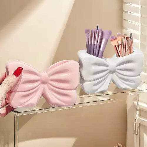 1PC Bow Design Vanity Brush Organizer Holder (5x3Inch)
