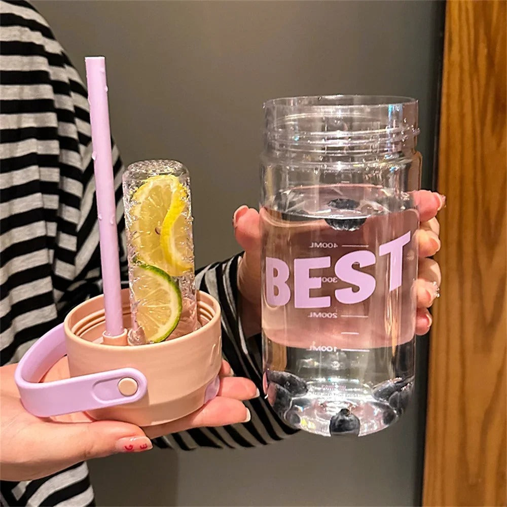 Portable Water Bottle With Straw & Built In Filter