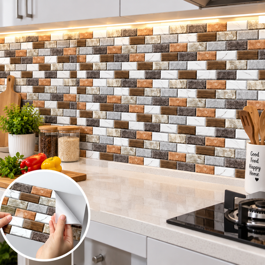 24Pcs Waterproof Self-Adhesive Tile Stickers & Peel & Stick