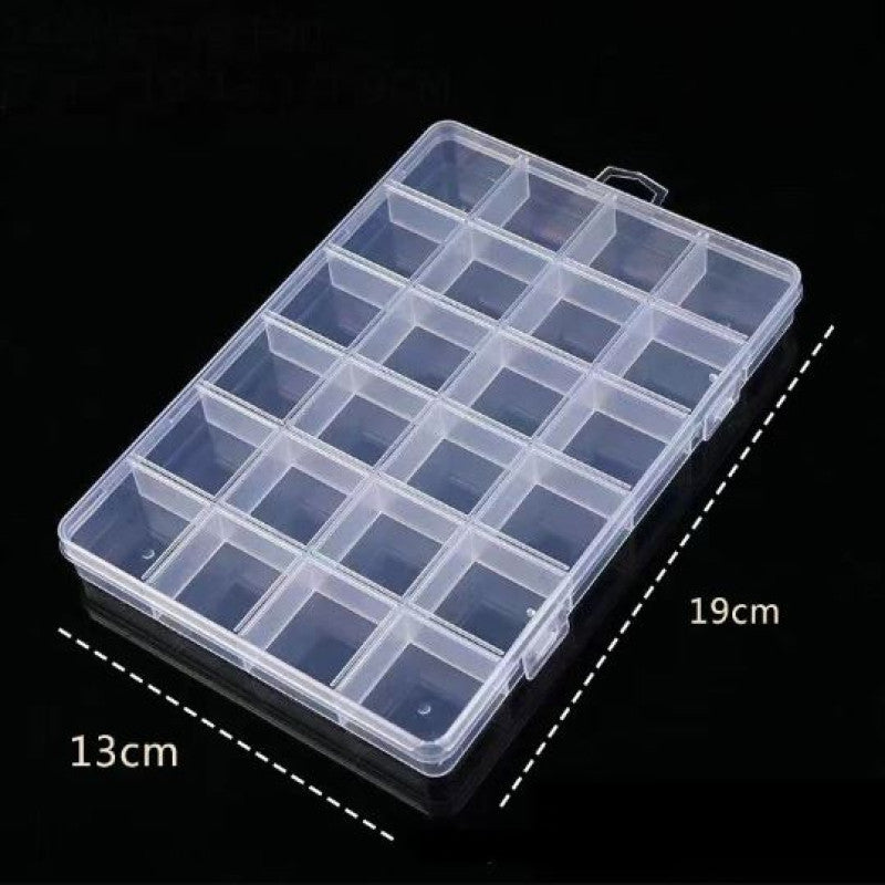 24 Grid Plastic Organizer Jewelry Storage Box