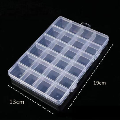 24 Grid Plastic Organizer Jewelry Storage Box