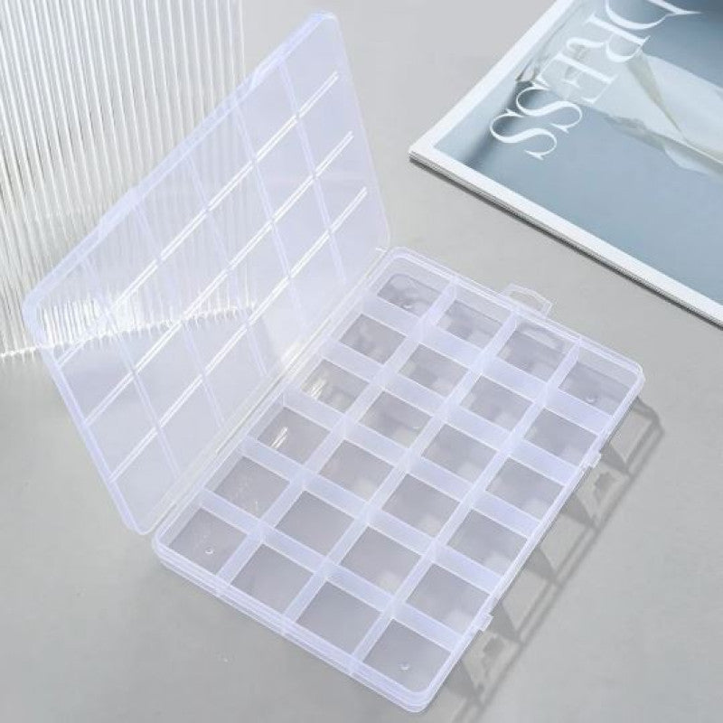 24 Grid Plastic Organizer Jewelry Storage Box
