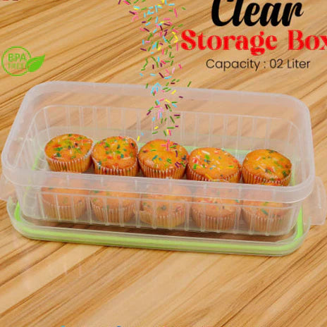 2Ltr Clear Storage Box, Kitchen Accessories 