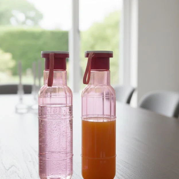 2 Pack Durable Plastic Bottles For Water & Juice