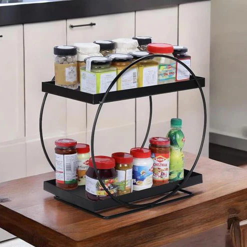 Round 2-Tier Metal Display Rack