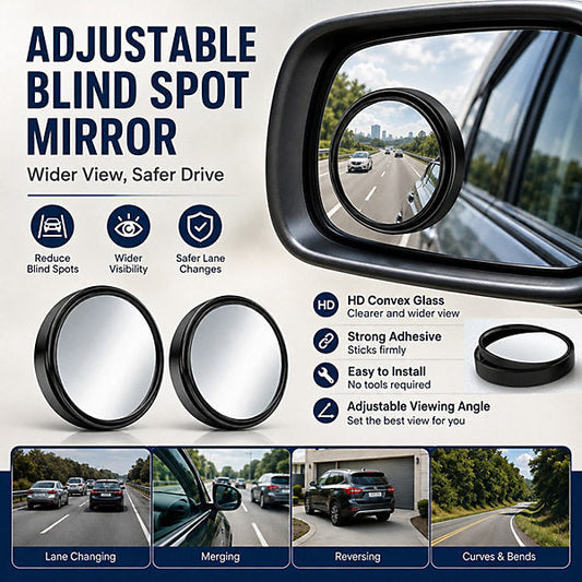 Car Wide Angle Blind Spot Mirror – Enhanced Side View Driving Mirror