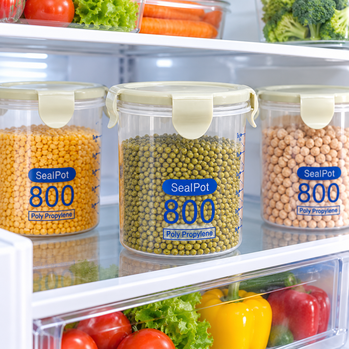 3 Piece 800ml Airtight Food Storage Container Set