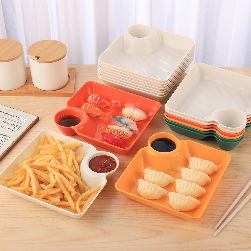 4 Pcs Delicate Dumpling Plate Set