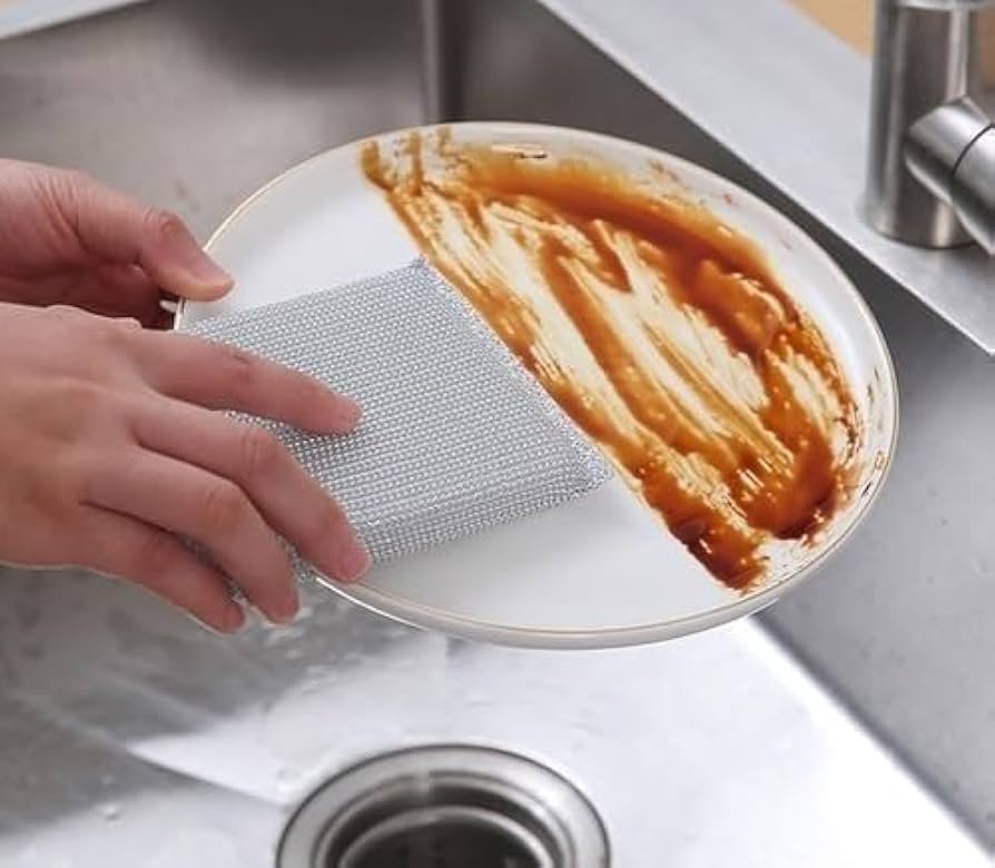 4 Pack Kitchen Steel Scrubber Sponges