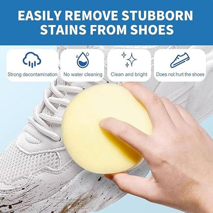 White Leather Shoe Cleaning Cream With Sponge