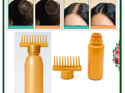 2 In 1 Hair Oil Bottle With Comb Applicator For Easy Scalp Oiling