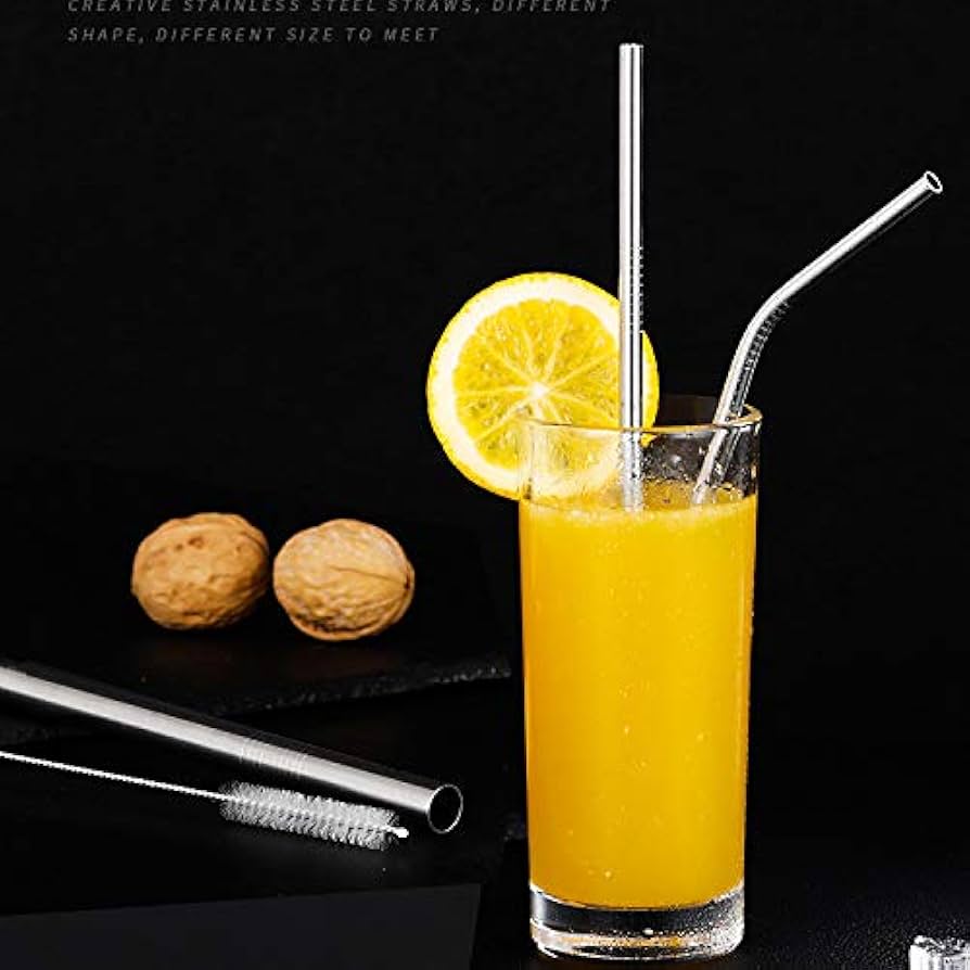 5Pcs Metal Straw Set, Home and Living 