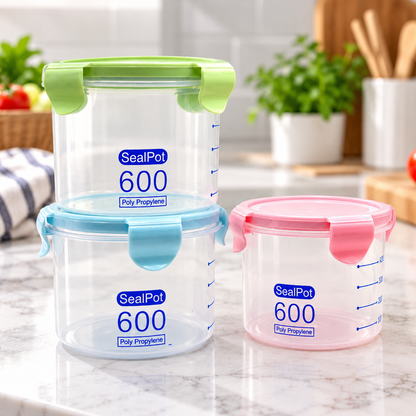 600ml Multipurpose Food Storage Pots – Airtight Kitchen Organizer