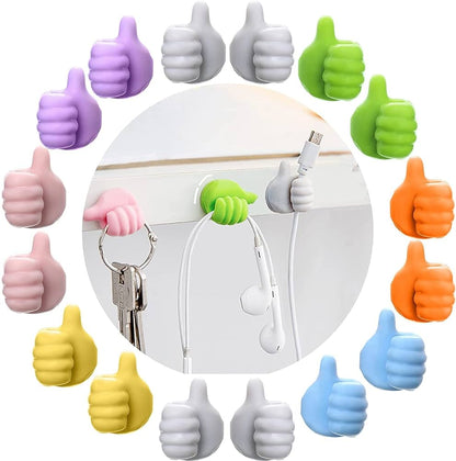 2Pcs Self Adhesive Wall Thumb Hook (Random Colors)