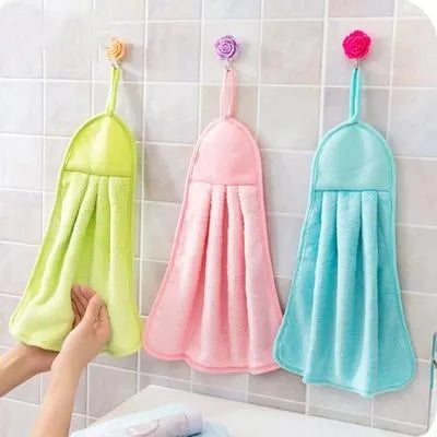 1Pcs Hanging Kitchen Microfiber Hand Towel