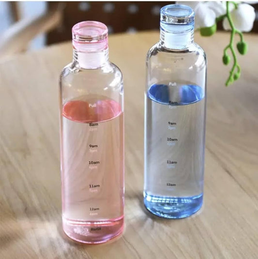 Aesthetic Transparent Plastic Water Bottle (500ml)